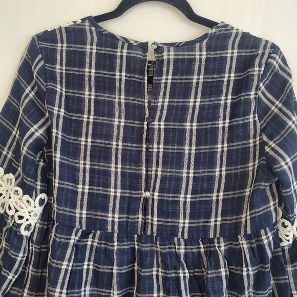 Suzanne Betro Sz M NWT prairie, babydoll empire waist puff sleeve top - Picture 7 of 11